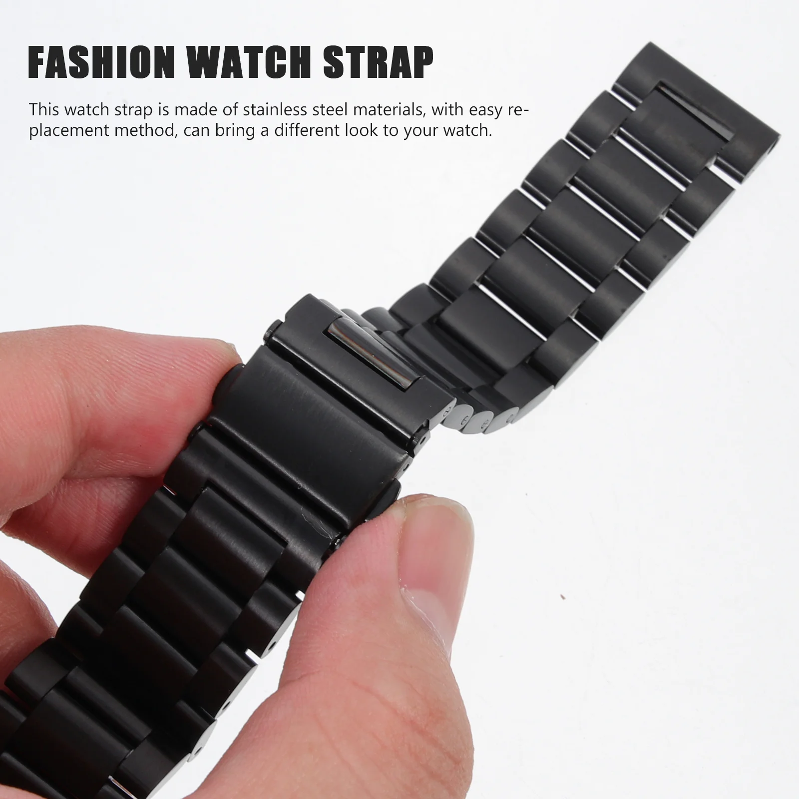 

Fashion Stainless Steel Watch Strap Replacement Band Smooth Comfort Fit Unisex Wristwatch Band for Daily Wear Gift Idea