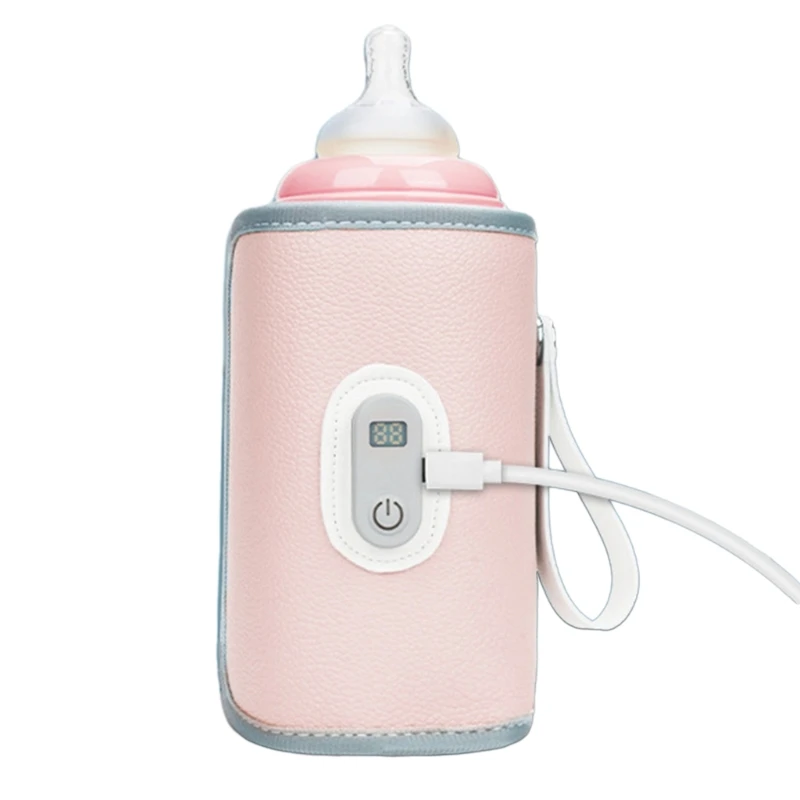 USB Bottle Heater Insulated Milk Bottle Warmer Case Sleeve with 5-gear Adjusted Temperature Control