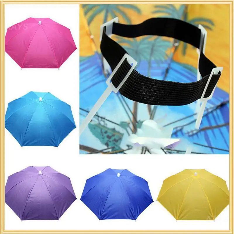 Portable Umbrella Hat Outdoor Anti-Rain Anti-Sun Headwear Sun CAP Foldable Fishing Golf Cycling Camping Shade Head Umbrella Hat