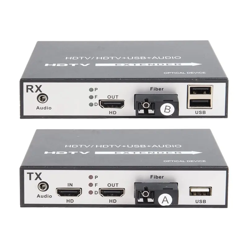 B04B-1080P HDMI-Compatible Extender Over Fiber Optic Converter HDMI-Compatible To Fiber Optic Video Extender US PLUG