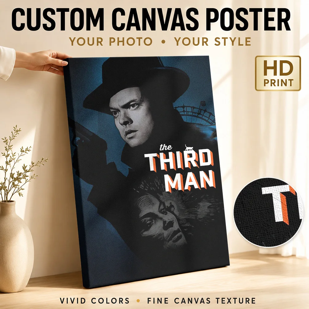 The Third Man Movie Canvas Print Poster Customized Vintage Movie Wall Art for Living Room Decor Collectible Ready to Hang Gift