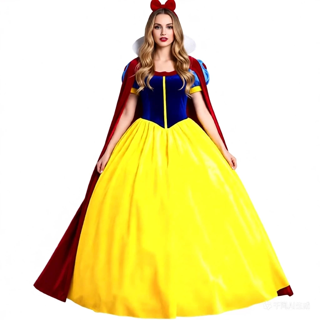 Karneval Deluxe Schneewittchen Cosplay Kostüm Erwachsene Cartoon Prinzessin Geburtstagsparty Outfit Halloween Faschingskostüm Purim
