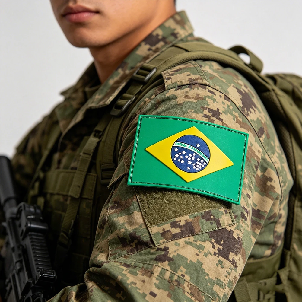 PVC-Brasilien-Flaggen-Patch, taktisches Moral-Abzeichen für Militärjacke, Hut, Rucksack, Outdoor-Sport, Geschenk für Männer, Frauen, Freunde – Detail 5