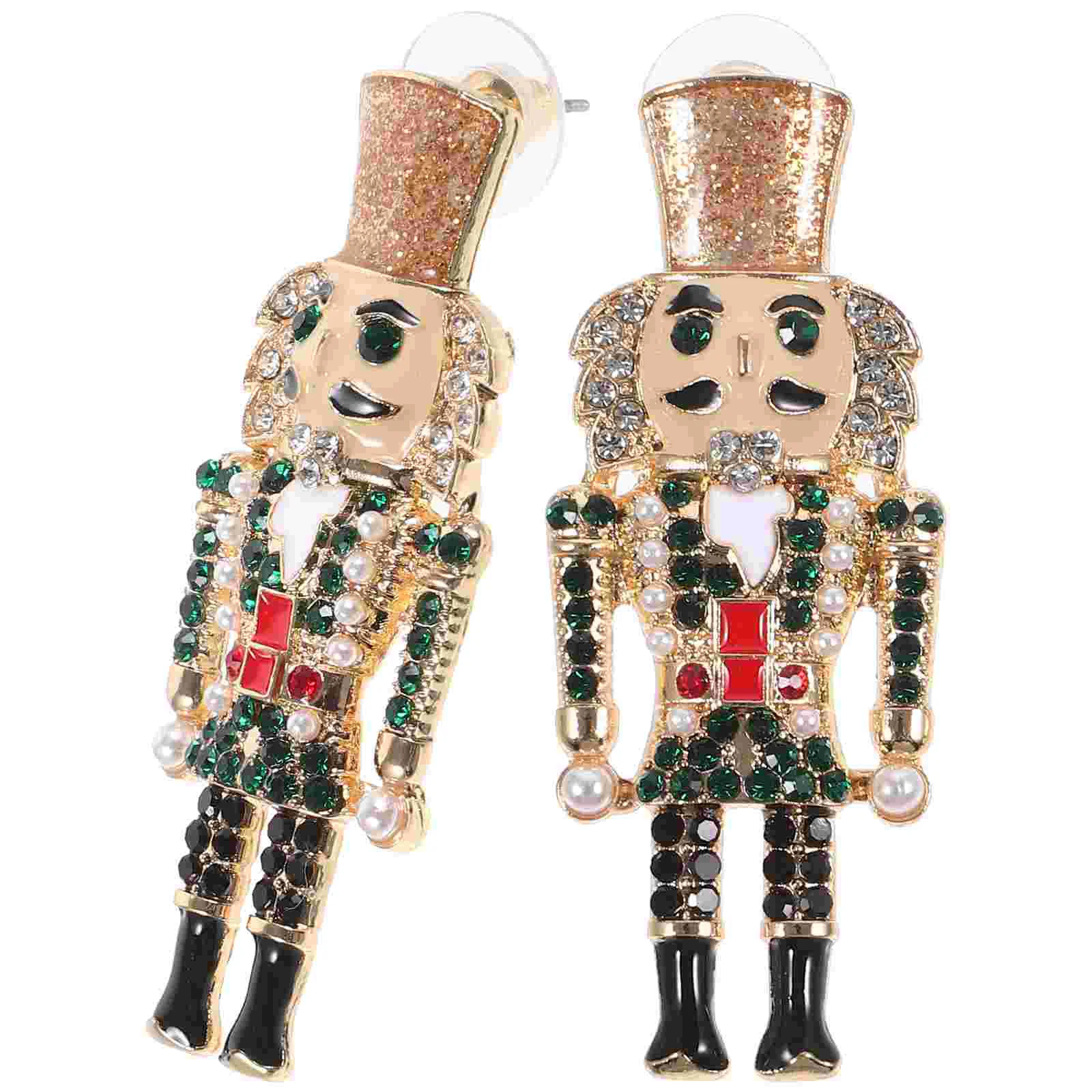 Nutcracker Earrings Cartoon Soldier Women Jewelry Cute Zinc Alloy Decorative for Stud