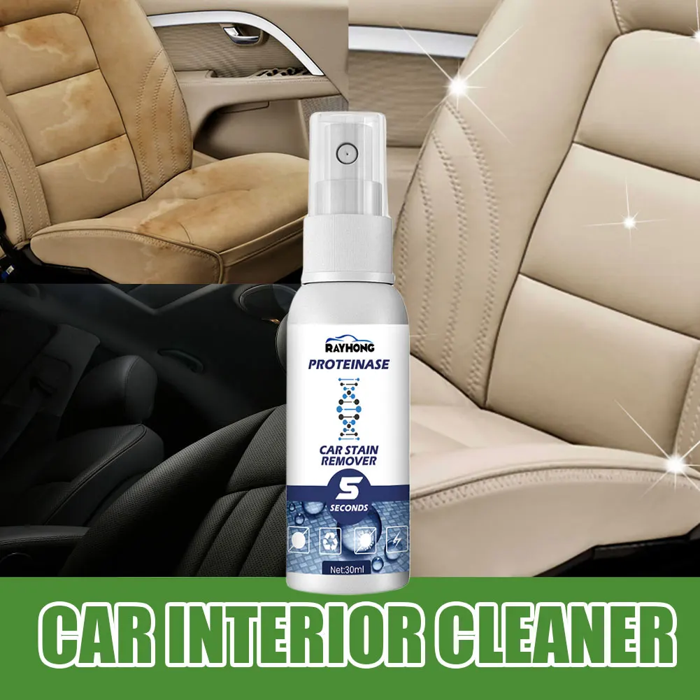 30ml/100ml Car Interior Cleaner Multi-purpose Leather & Upholstery Cleaning Agent Powerful Stain Remover for Auto Home Cleaning