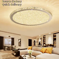 New light luxury crystal light led living room light high-end ceiling light simple bedroom light round master bedroom light