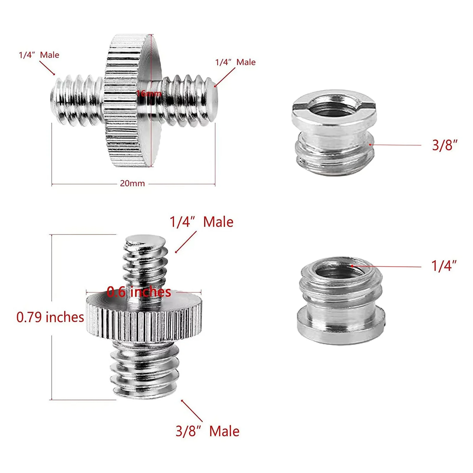 22-teiliges Kamera-Schraub befestigungs set 1/4 bis Kamera-Stativ schrauben adapter, bis Schraube, Kamera-Blitzschuh halterung