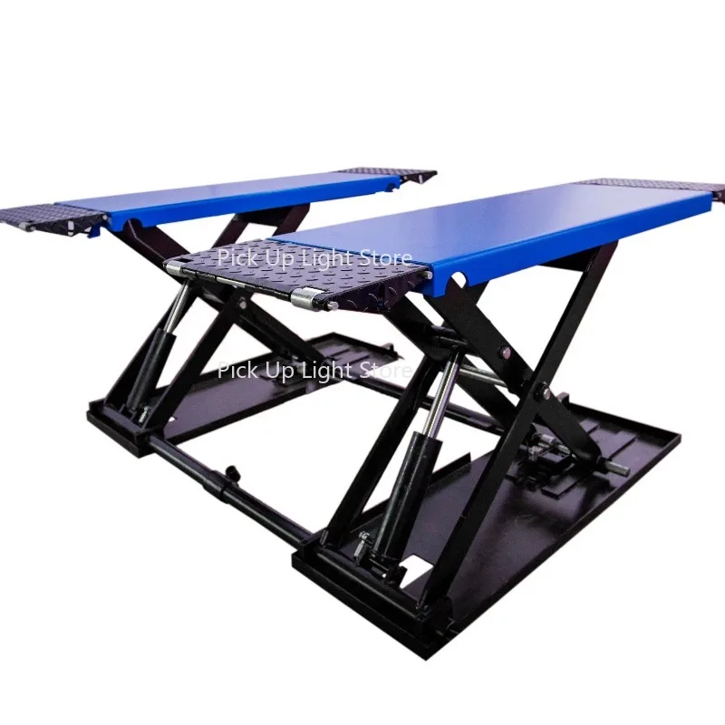 

Hot Sell Mobile Hydraulic Scissor Car Lift Mid Rise Double Cylinder Hydraulic Lifter Middle Size 3T Movable Car Lift