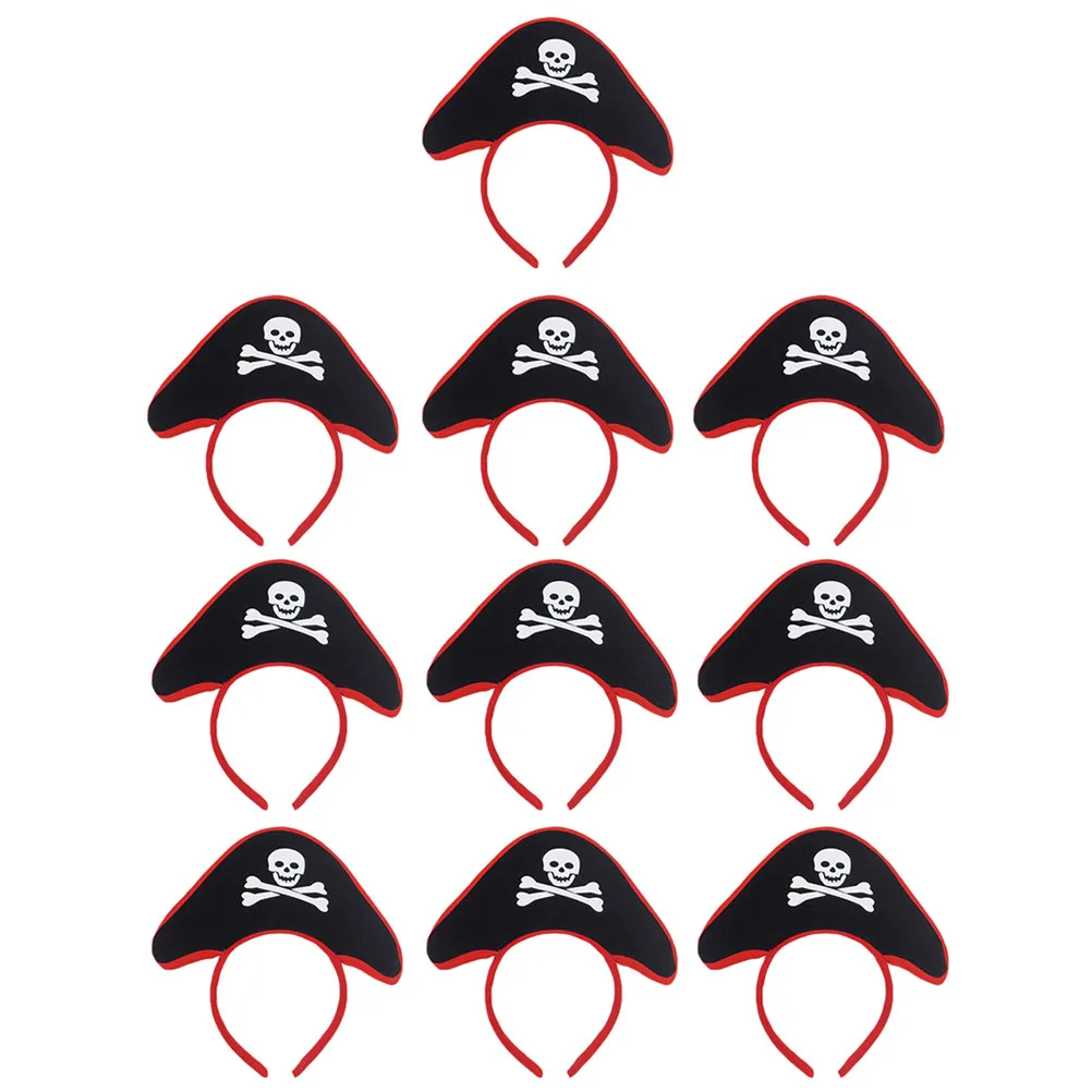 

10Pcs Pirate Skull Headband Hair Accessory Festival Party Costume Headwear for Children Teens Adults Halloween Carnival Fun