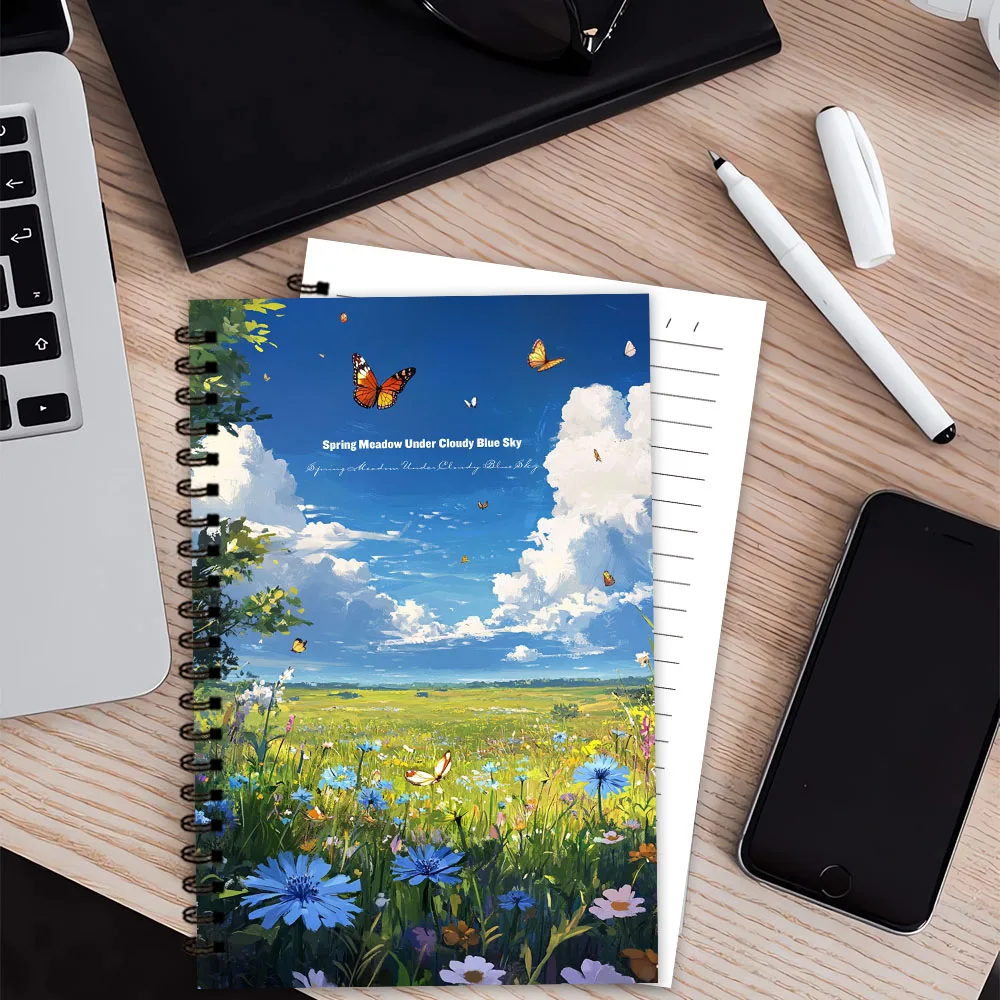 Spring Meadow Notizbuch, Tagebuch, blanko linierte Seiten, ideales Geschenk zum Notieren, inspirierend für Männer und Frauen, perfekt für Studenten