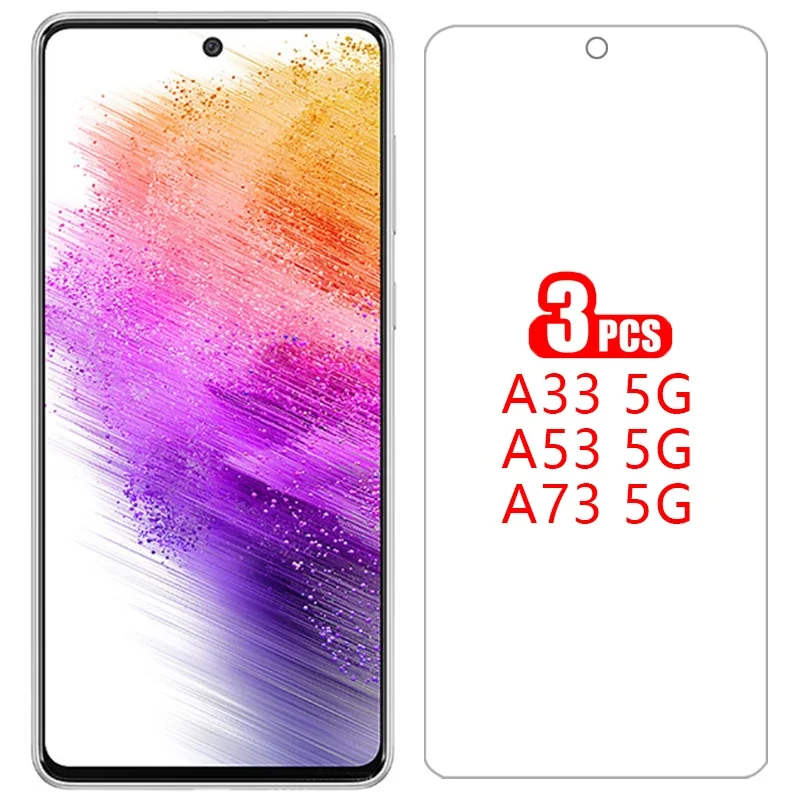 Capa de vidro temperado para samsung a33 a53 a73 5g capa no galaxy a 33 53 73 33a 53a 73a telefone coque samsun samsumg sansung galaxi