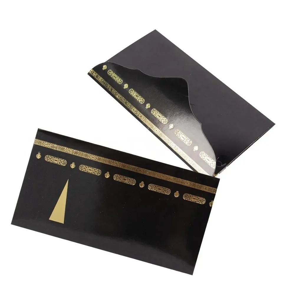 Schwarzgold Umrah Mubarak Pappteller Tassen Servietten Tischdecke Banner Eid Mubarak Islamischer Muslim Festival Party Dekor Zubehör – Detail 3