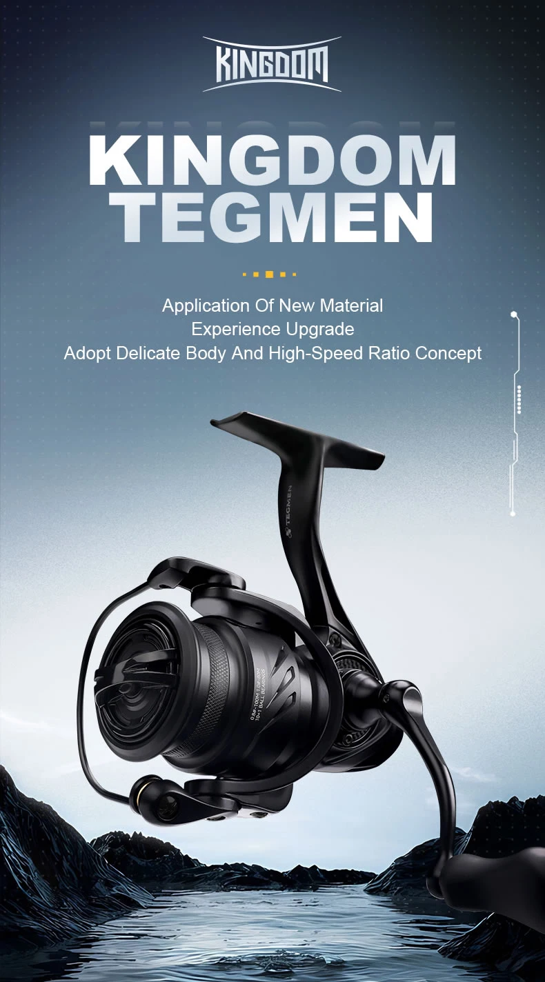 KINGDOM Tegmen Spinnrolle Ultraleicht Kohlefaser Min. nur 143g 10+1BB 5.2:1/6.2:1 Max. Bremskraft 15KG Salzwasser Süßwasser – Detail 1