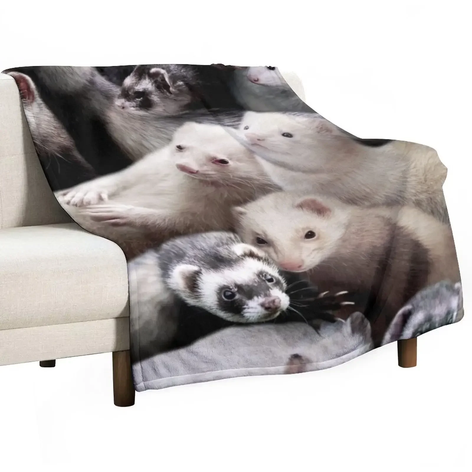 

Ferrets Throw Blanket Shaggy Bed linens Summer Furrys Blankets