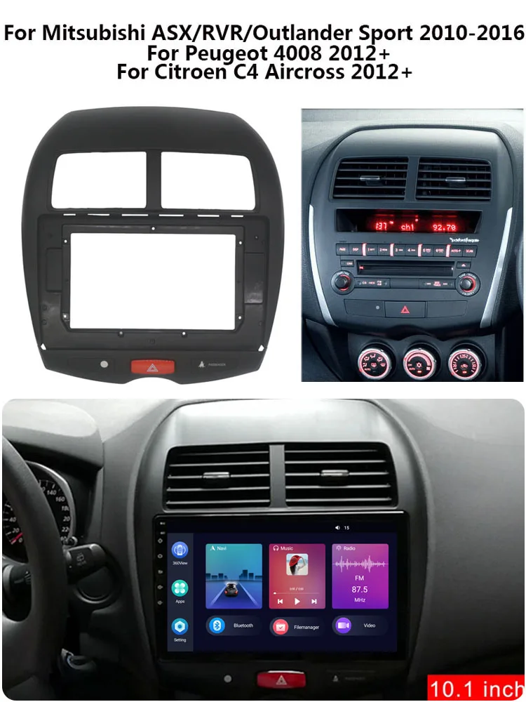 車用ラジオフレーム 三菱アウトランダー 2014年式 9インチ カーオーディオフレーム フェイシアアダプター Android ラジオ 車用フレームフェイシアアダプター  Androidラジオダッシュフィッティングパネルキット 9インチ に適合する アウトランダー 20 トリムフレームベゼル ... に適合する ASX アウトランダー スポーツカー フレームフェイシアアダプター アンドロイド ラジオダッシュフィッティングパネルキッ