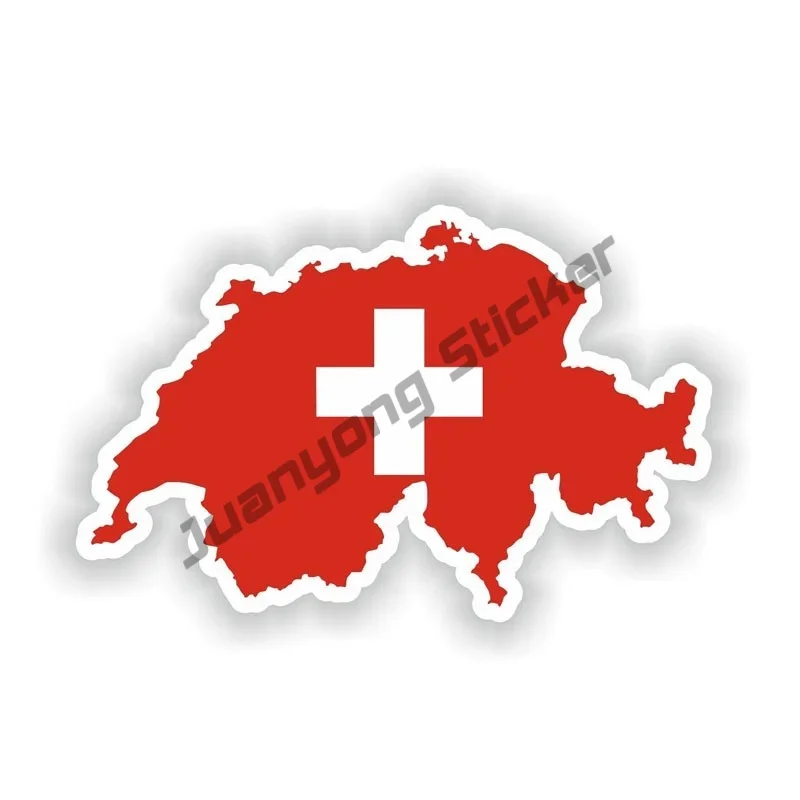 Switzerland Flag Decal Switzerland Vinyl Car Stickers with Decal Fine PVC Car Accessories Campervan Anti-scratch for VAN RV JDM