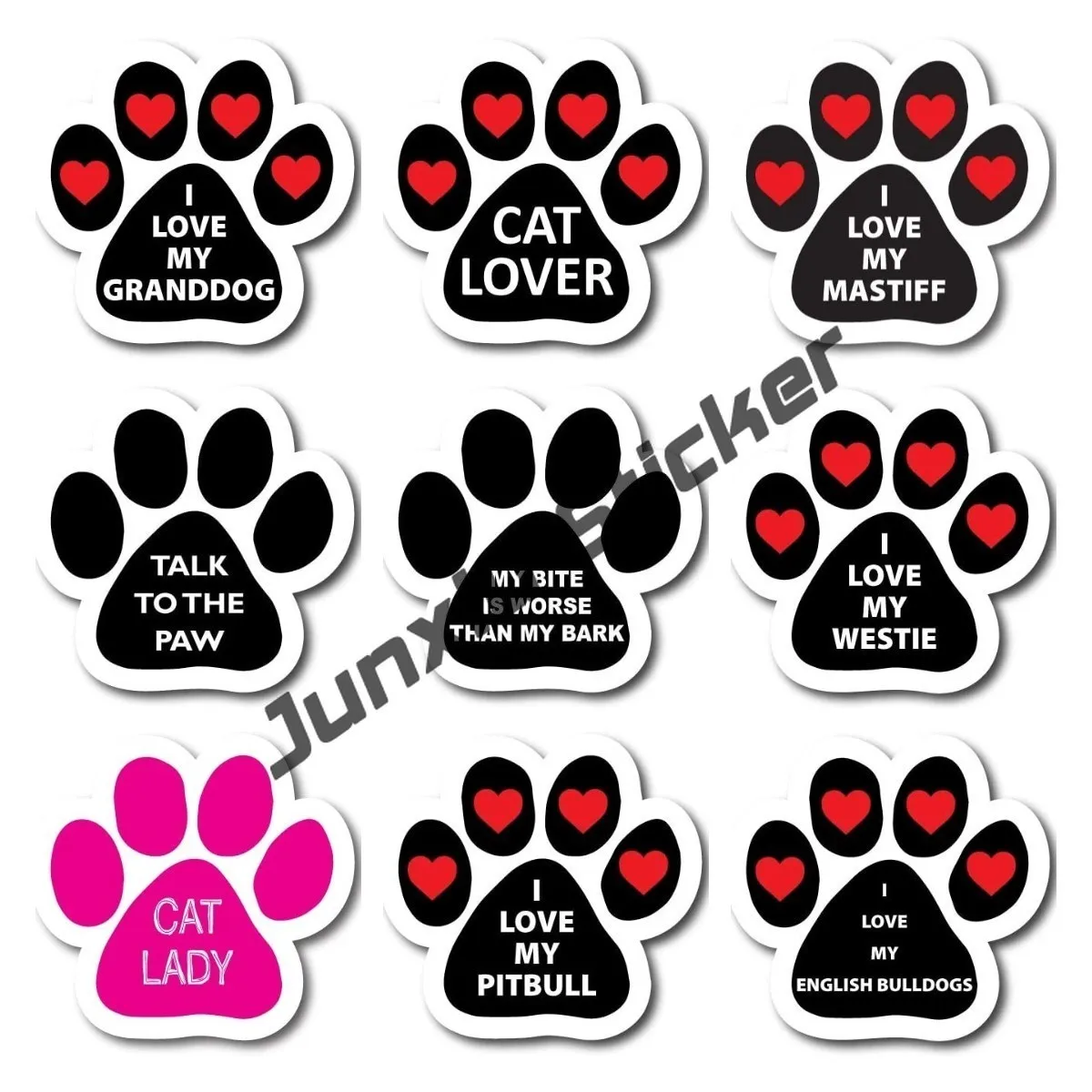 Наклейки на автомобиль «Я люблю мои щенки»