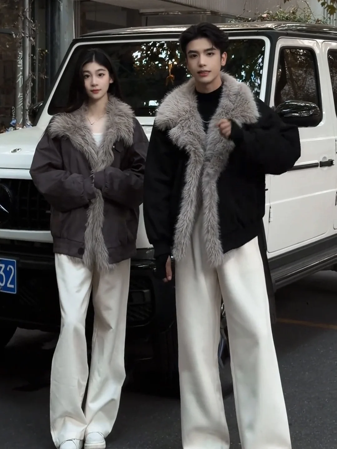 Men's Short Cotton Jacket Winter Warm Thickened Faux Fur Collar Integrated Leather And Fur Style Youthful Popular Outerwear