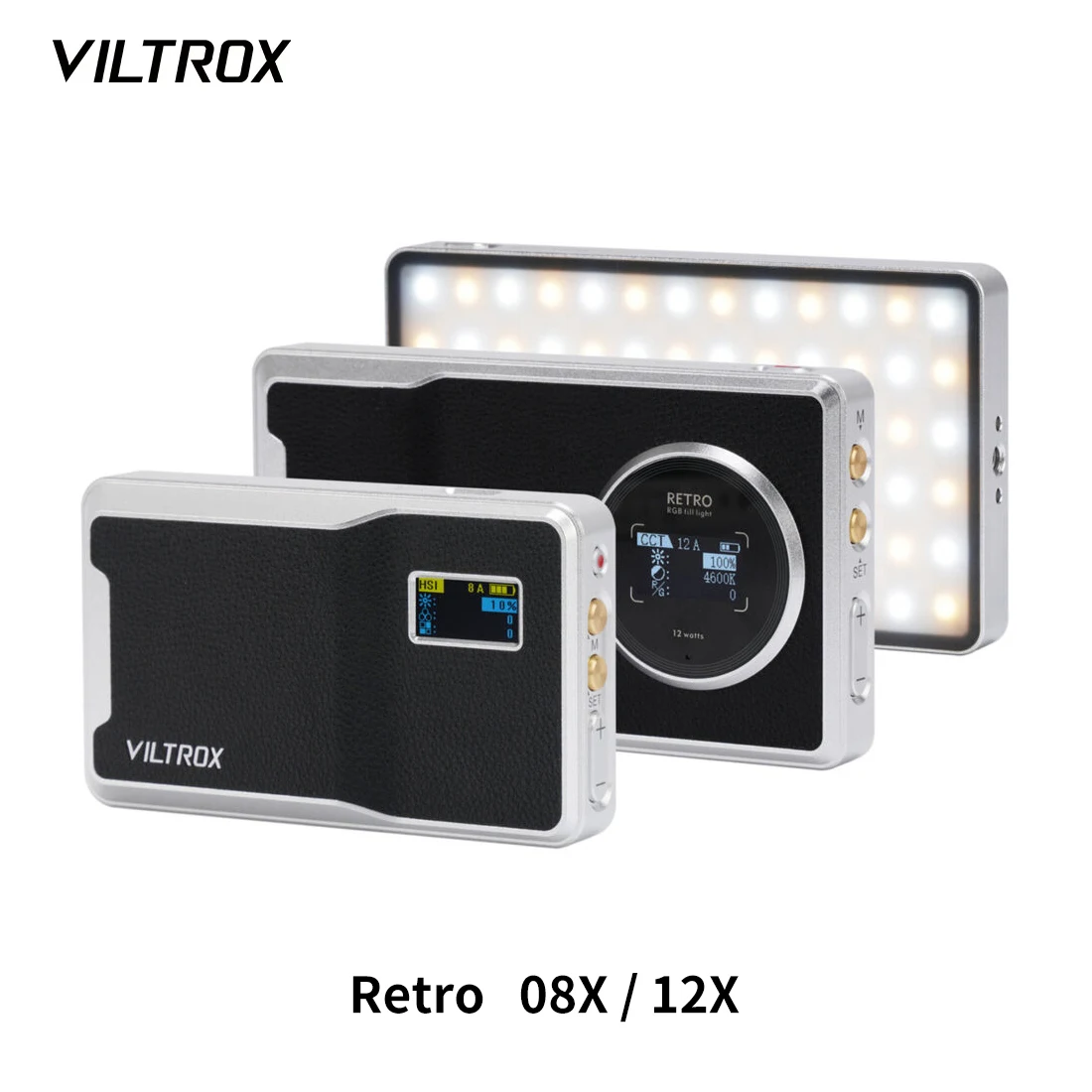 VILTROX Retro 12X 8X RGB LED Camera Light,22Wh Built-in Battery with App Control,2500K-8500K Portable Mini for Photography Video