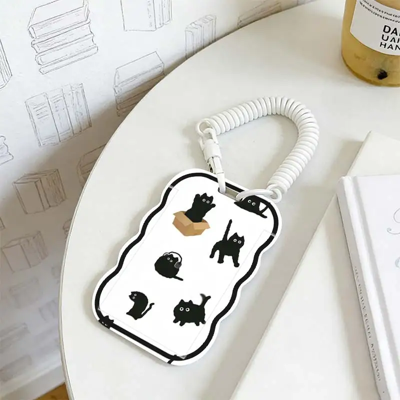 Card Holder for Kpop Photocard Holder Student Bus/Meal Card Protection Case Photo Protector Stretchable Spring Cord