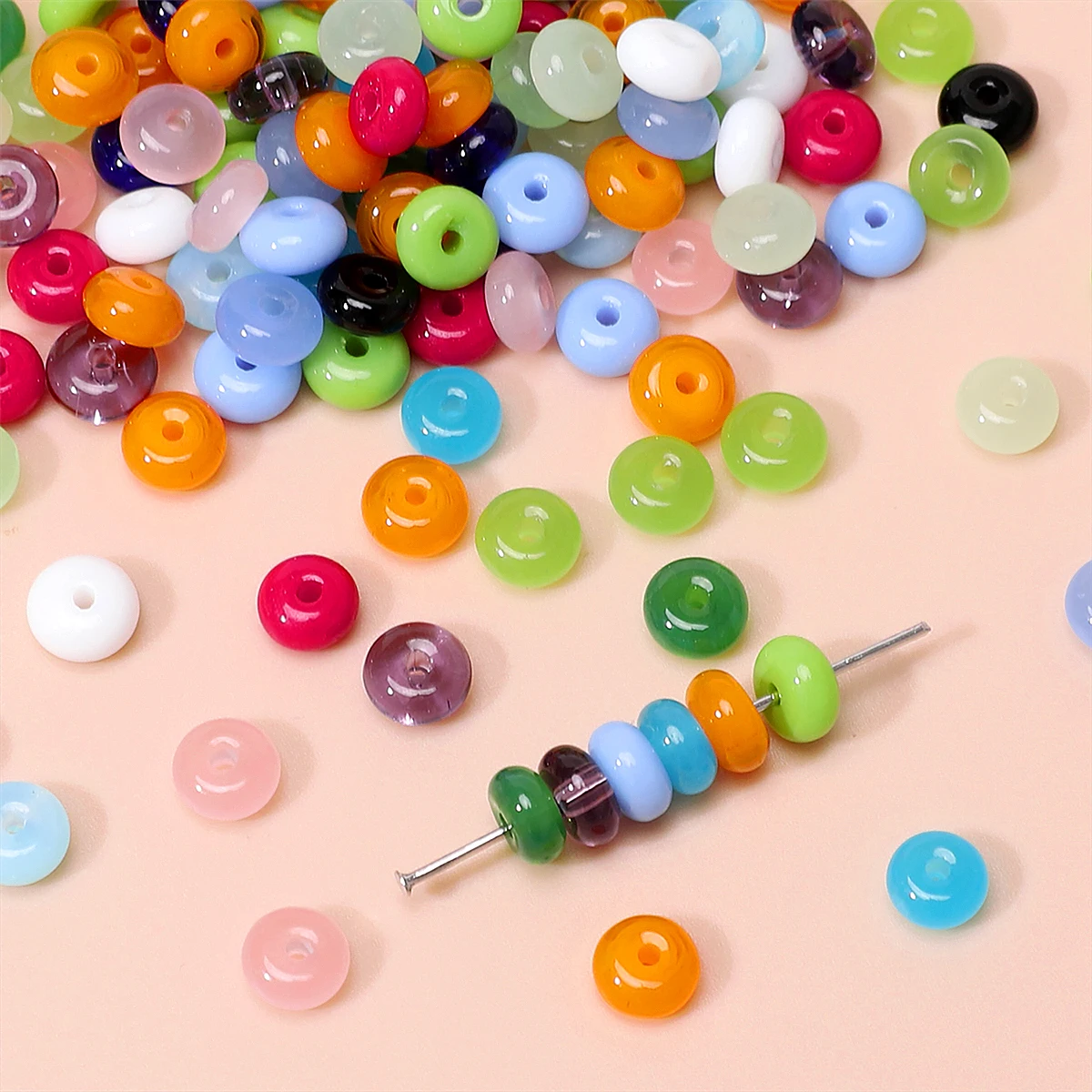 6x3mm Glass Wheel Beads Rice Beads  with 1mm Hole - DIY Jewelry Making (Bracelet/Necklace/Anklet) 10g/Pack (50-55pcs) view 2