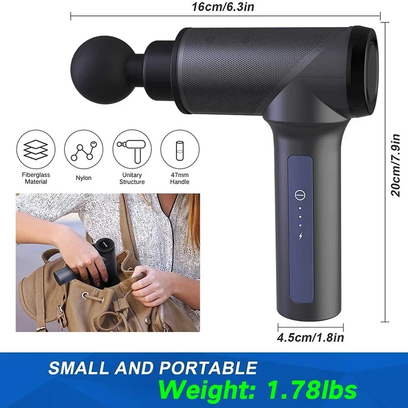 Electric Massage Gun Vibrating Muscle Massager Muscle Pain Management Training Exercise Body Relaxation Shaping Relaxation