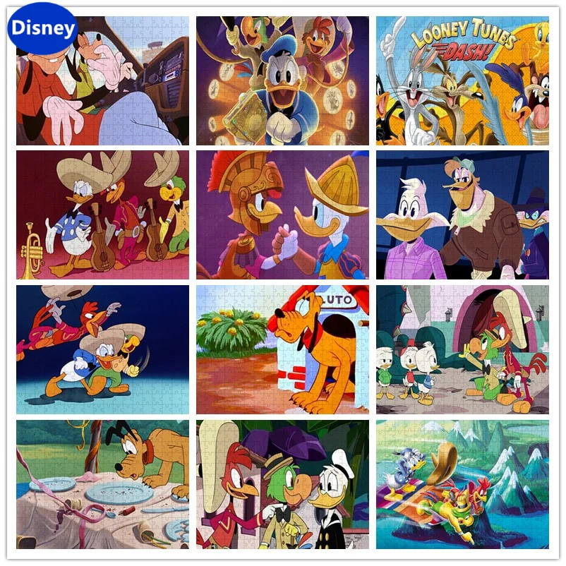 Disney Donald Ente Wang Team Cartoon Holz puzzle Kinder Puzzle Spiel Weihnachts geschenk bevorzugte handgemachte Dekoration