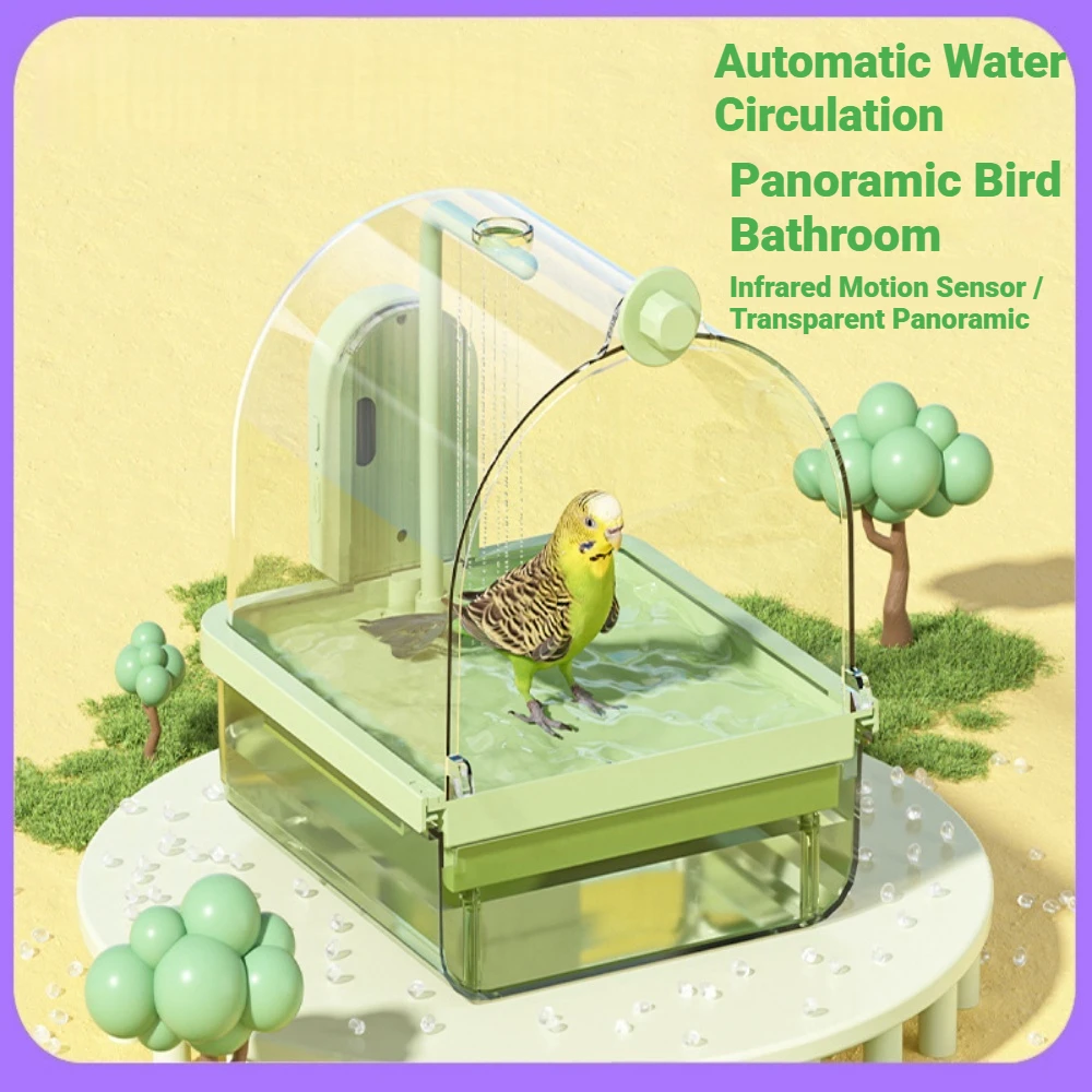 Multi functional shower basin for birds, bird bathroom, Xuan Feng Peony birdcage, external parrot bath box, parrot supplies