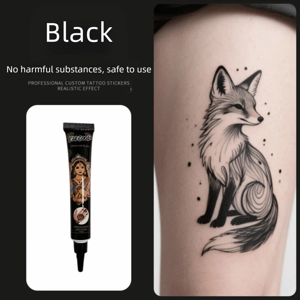 Body Art Easy-To-Use Henna Cream Black Brown Semi-permanent Mehndi Body Art Ink Temporary Henna Paste Cone Cosmetic Use