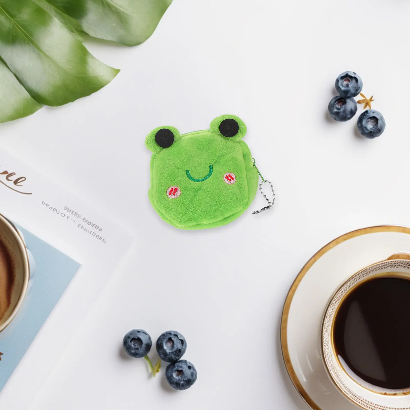 2Pcs Women Coin Purse Cute Frog Wallet Soft Animal Shape Zipper Small Change Bag Keychain Mini Pouch for Travel Outdoor