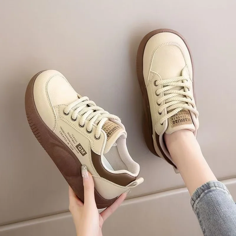 

Women's New 2025 Spring Thick Soled High Heels Sports Shoes Women's Shoes Student Street Fashion Casual Board Shoes