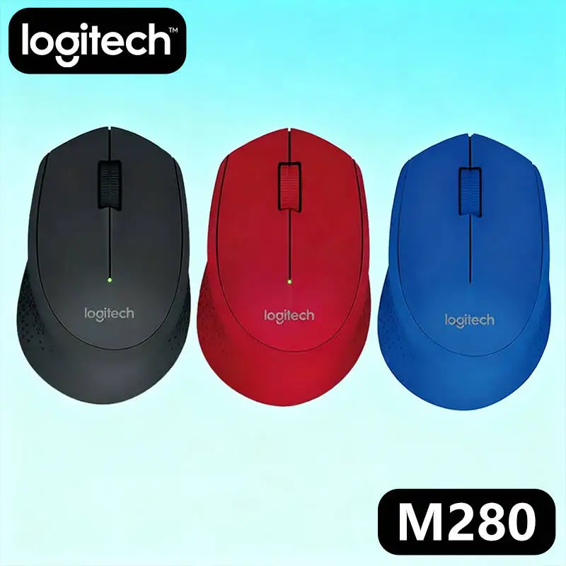 

Беспроводная мышь Logitech M280, деловая офисная мышь для ноутбука, эргономичная мышь USB, удобная красочная с беспроводным приемником 2,4G