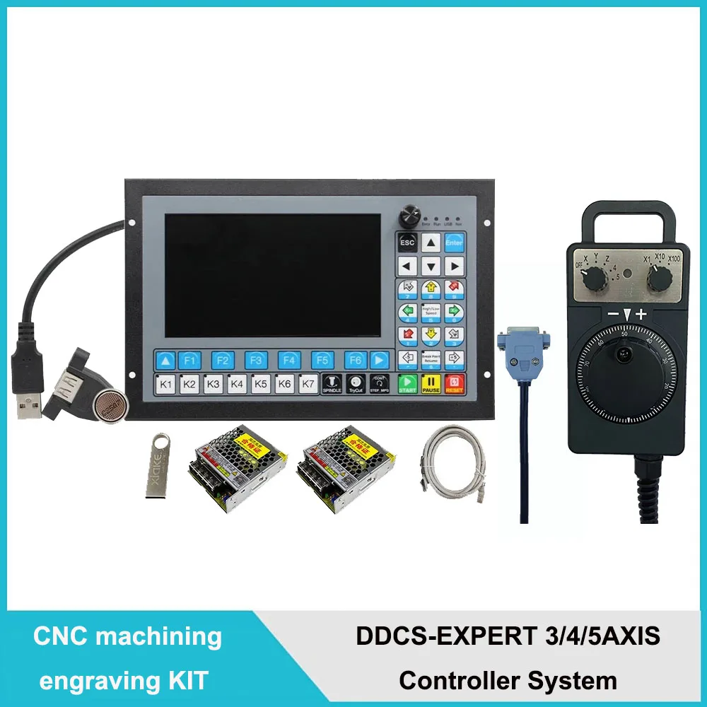 DDCS-EXPERT CNC Offline Controller KIT Support 3/4/5 Axis CNC Standalone Offline Controller+5Axis Handwheel+75W power supply