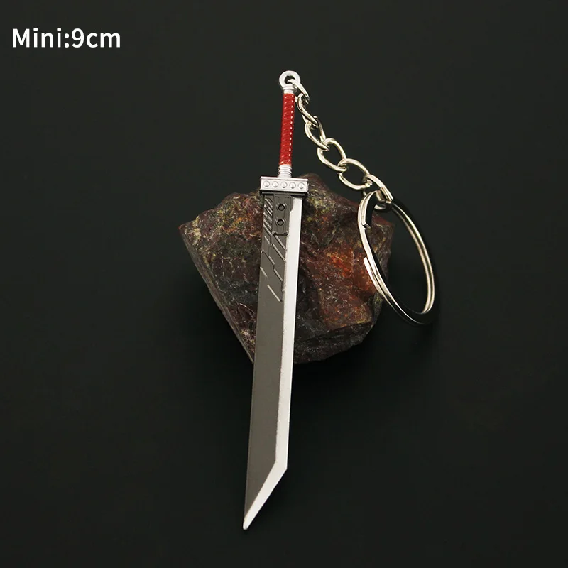 Game Final Fantasy 7 Cloud Buster Sword Keychain Metal Weapon Pendant Alloy Katana Blade Ornament Game Peripherals Toy for Boy