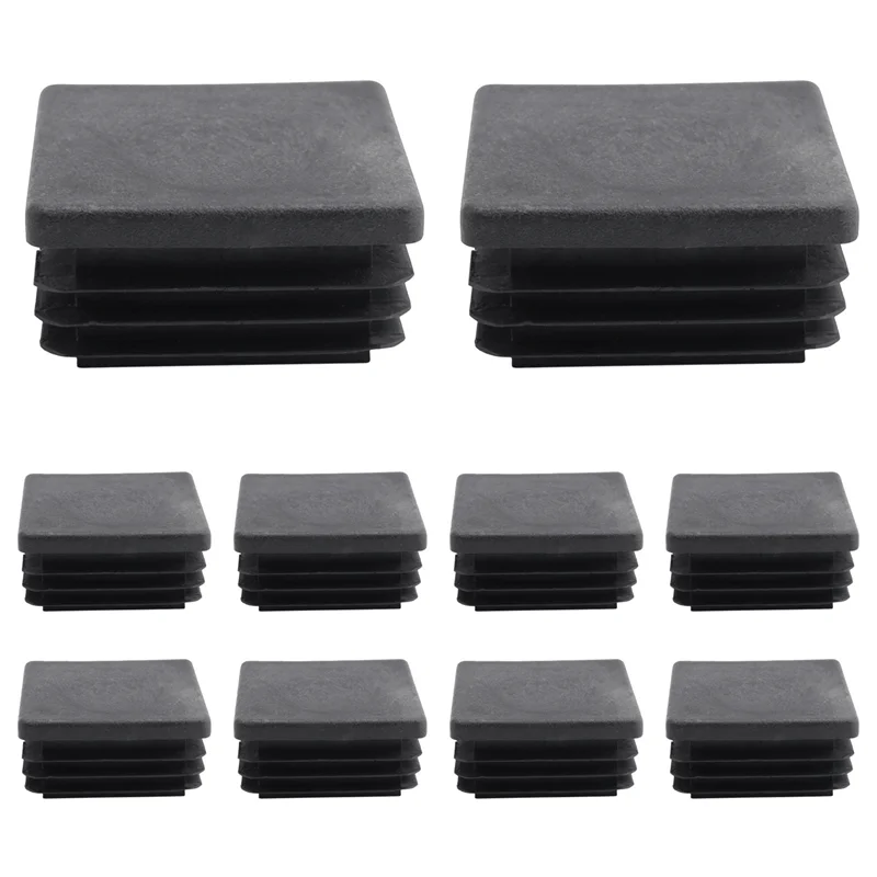 

【SEE】50 Pcs Plastic Square Blanking End Cap Tubing Tube Inserts 38Mm X 38Mm