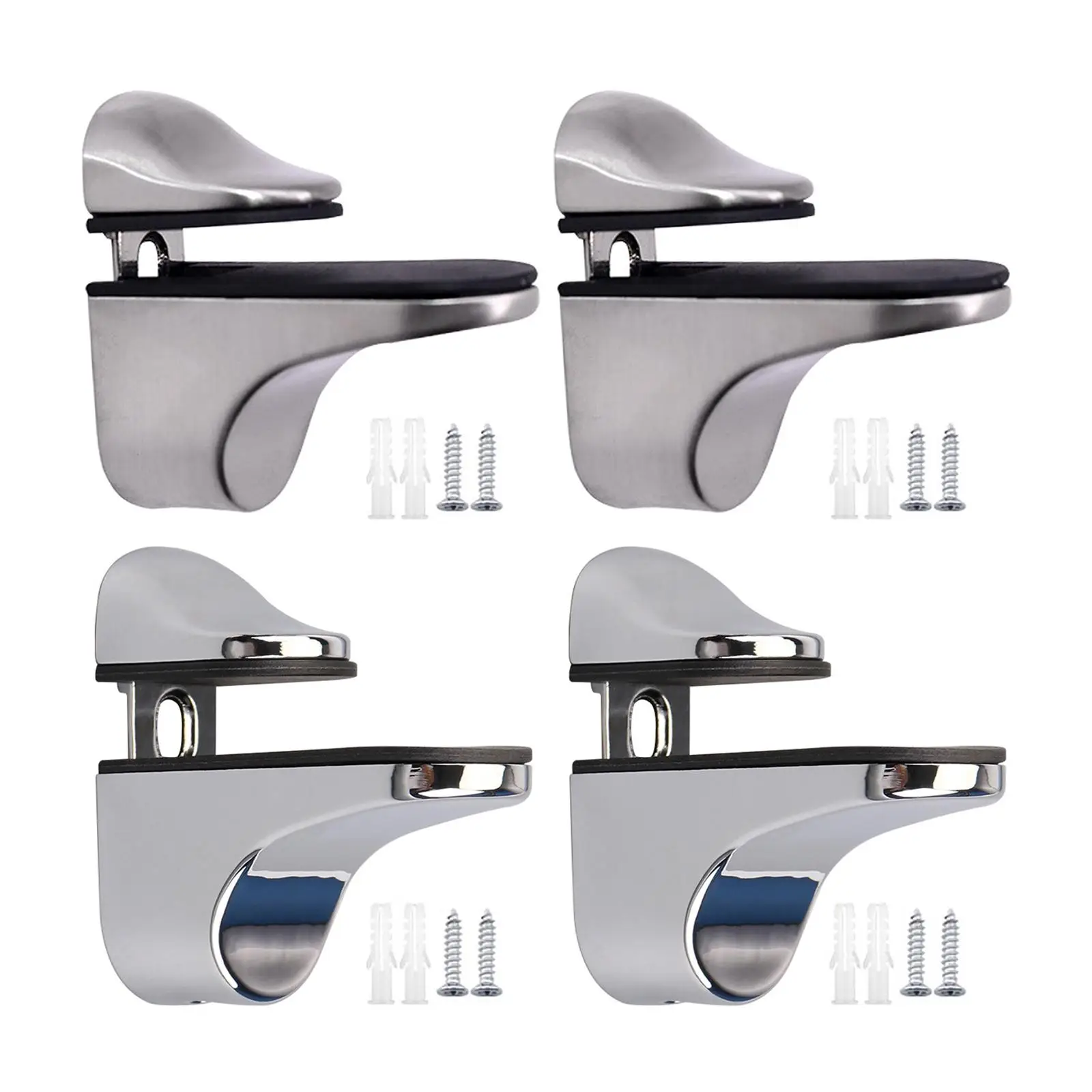 Glass Shelf Support Clamp for 3-21mm Wood with Screws Replacement for Bedroom Living Room Bookshelf Bedside Table Shelves