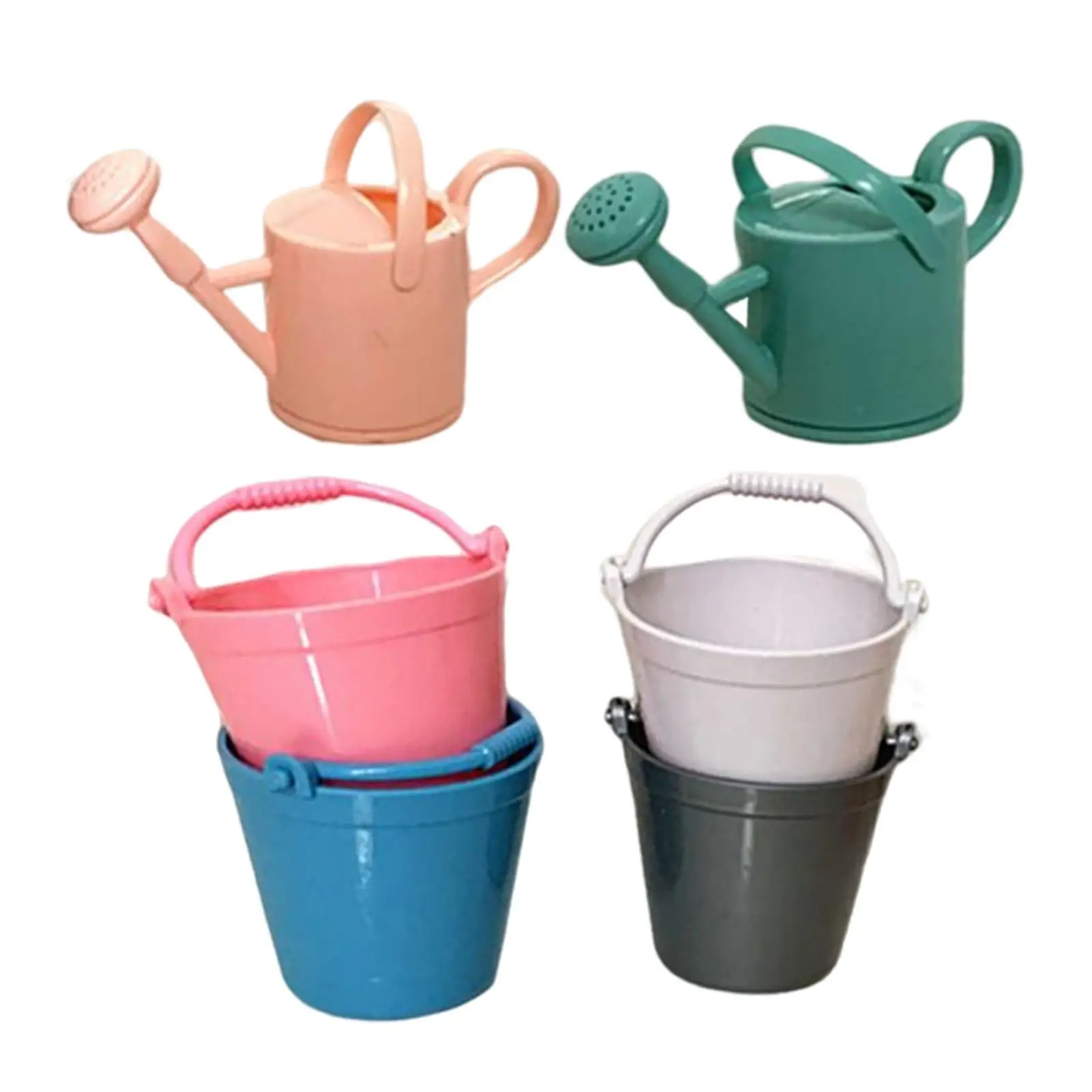 2-4pack 1/12 Scale Doll House Mini Water Bucket Mini Watering Can for Baby Kids