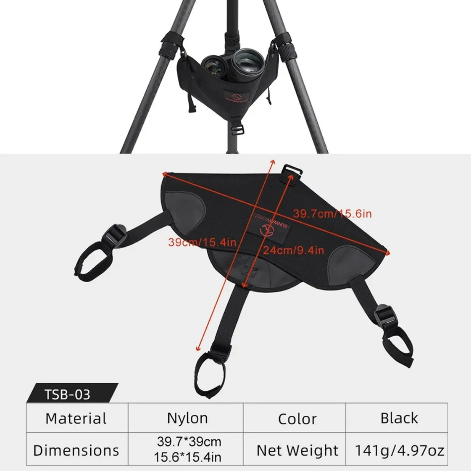 SUNWAYFOTO Universal Tripod Weight Stone Bag Heavy Duty Sandbag Butler Pouch to Tripod Legs
