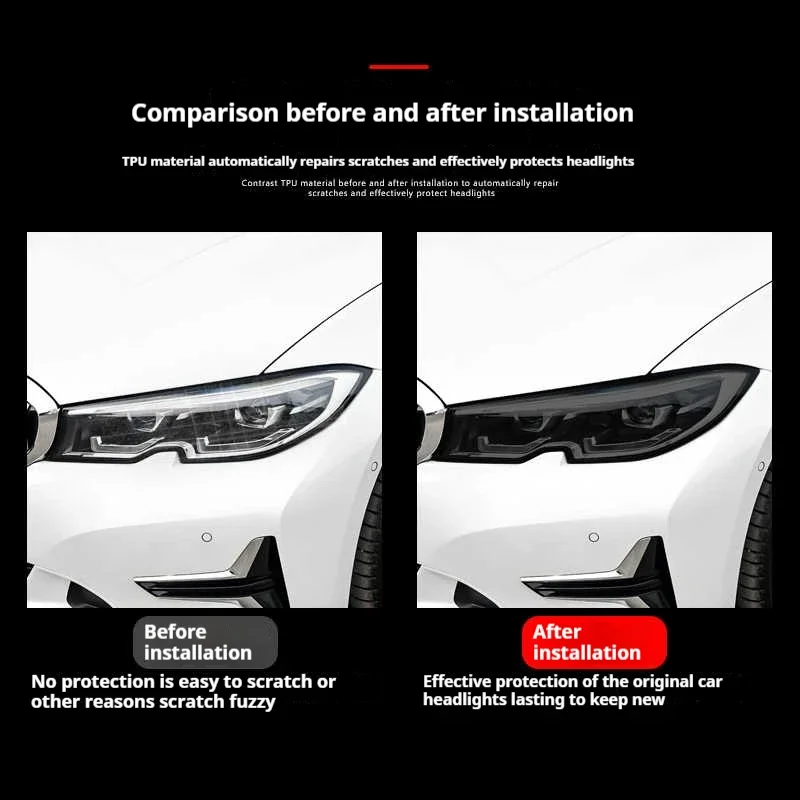 Auto-Scheinwerfer-Schutzfolie Rauchschwarze Tönungsfolie Transparenter TPU-Aufkleber für Audi Q3 F3 RSQ3 Sportback 2019 – Detail 11