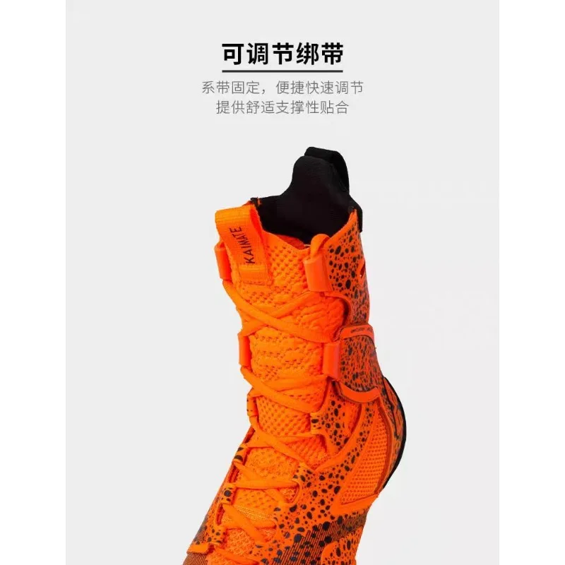 Classic Brand Designer High Top Wrestling Sneakers Top Quality Wearable Boxing Fighting Boot Competition Sport Gym Training Shoe