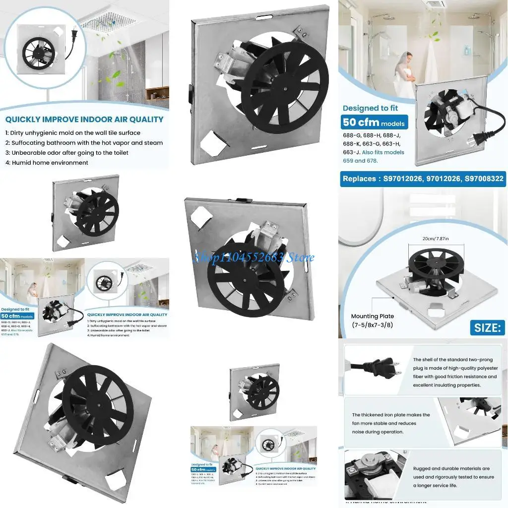 

Y6GD Advanced Vent Fan Easy Installation Bathroom Fan Low Noise Ceiling Fan Motor Assembly Upgrades for Modern Home Bathrooms