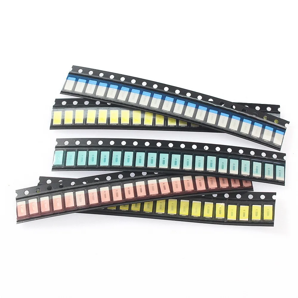 100pcs 5 cores SMD LED kit sortido - 0603 0805 1206 1210 5730 5050, mini diodos LED para reparo eletrônico
