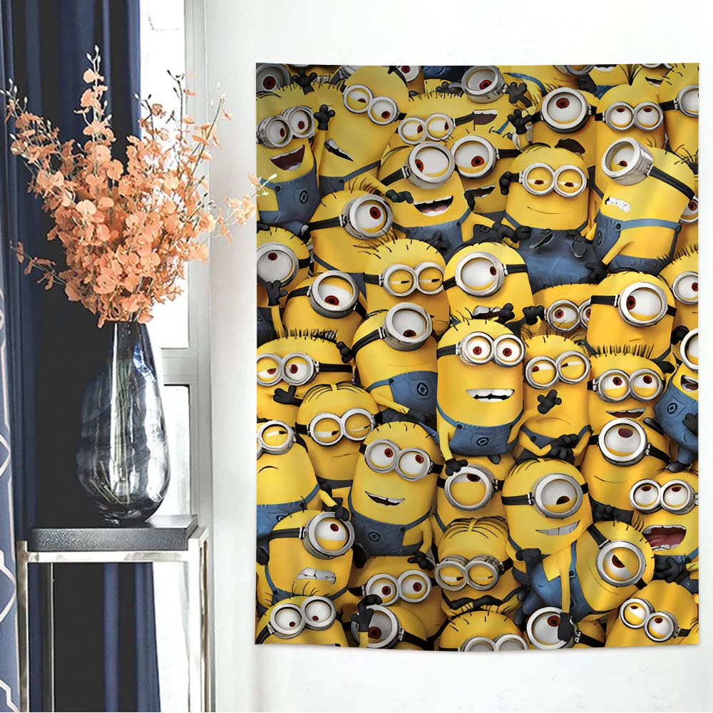 Cartoon L-Lovely Cute M-Minions Anime Tapestry Wall Hanging Decoration Household Wall Hanging Home Decor