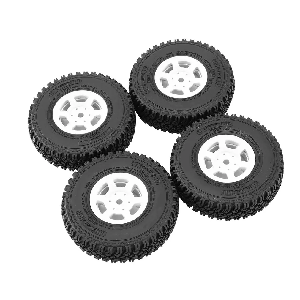 YSIDO 4PCS 1.55 Inch  Beadlock Plastic Wheel Rim Tires for RC Crawler Car Axial AX90069 D90 TF2 Tamiya CC01 LC70 MST JIMNY