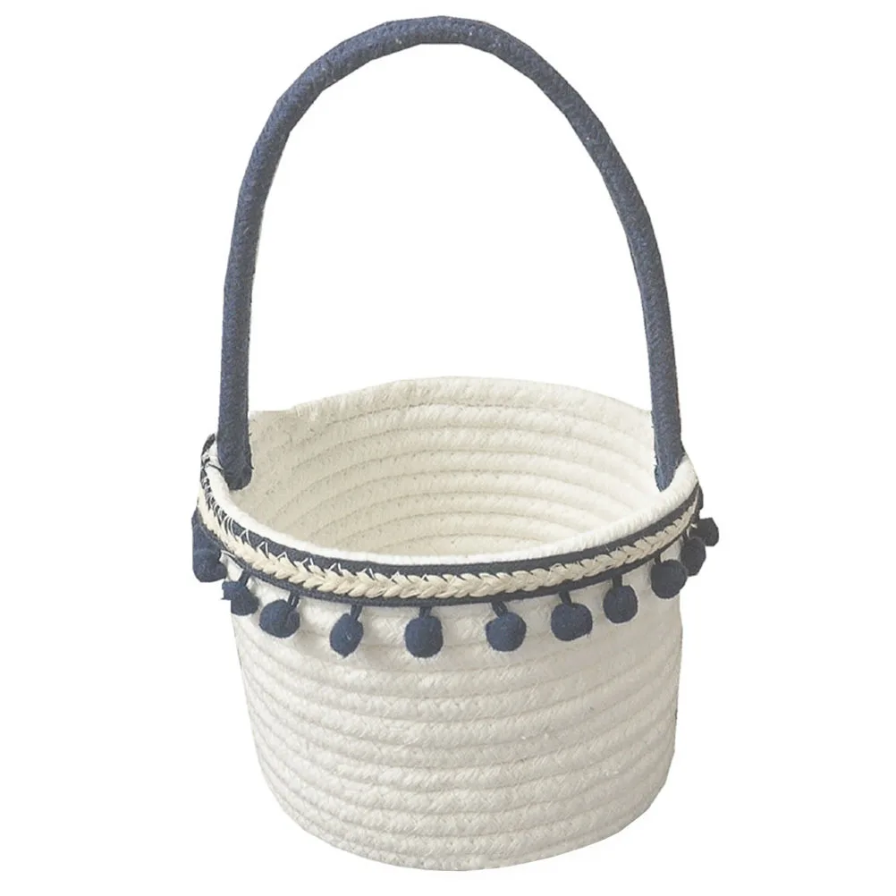 

Cotton Rope Woven Flower Basket For Room Decor Storage Hamper Jute Plant Holder Dried Flower Display Hanging Organizer