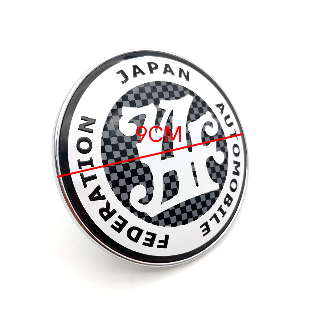 9cm uniwersalne części JDM akcesoria części japonia samochodowa federacja samochodowa przedni Grill przypinka na maskownicę plakietki JAF Logo symbol