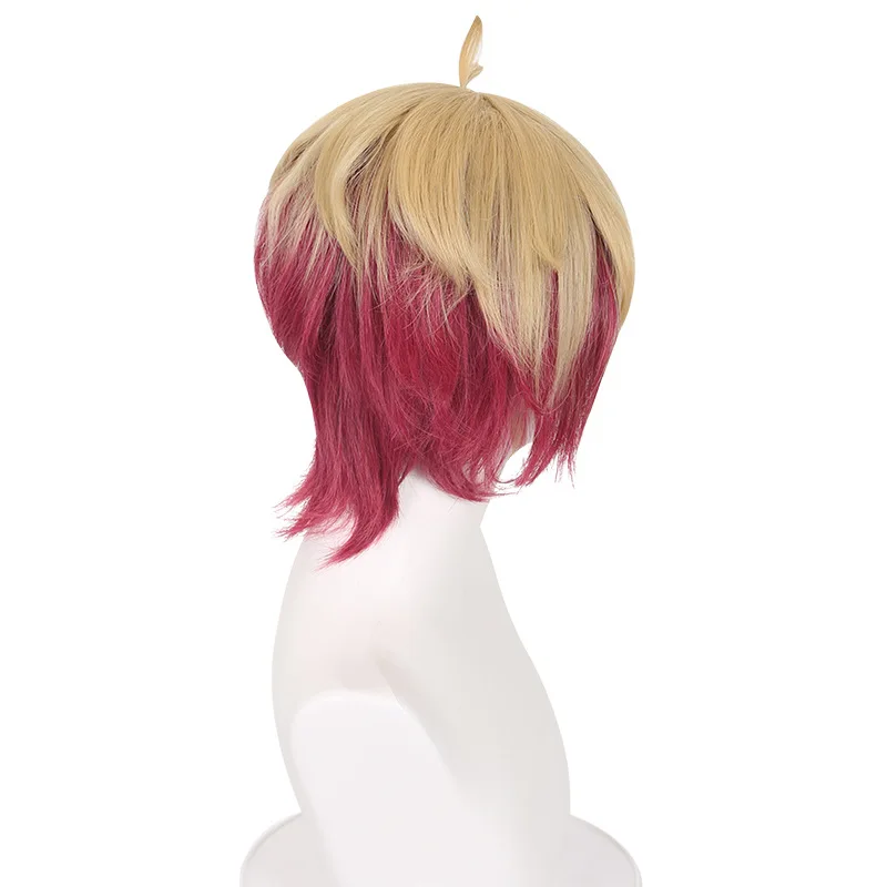 Peluca de cosplay Blue Prison Nes, pelo corto Rebellious de doble color