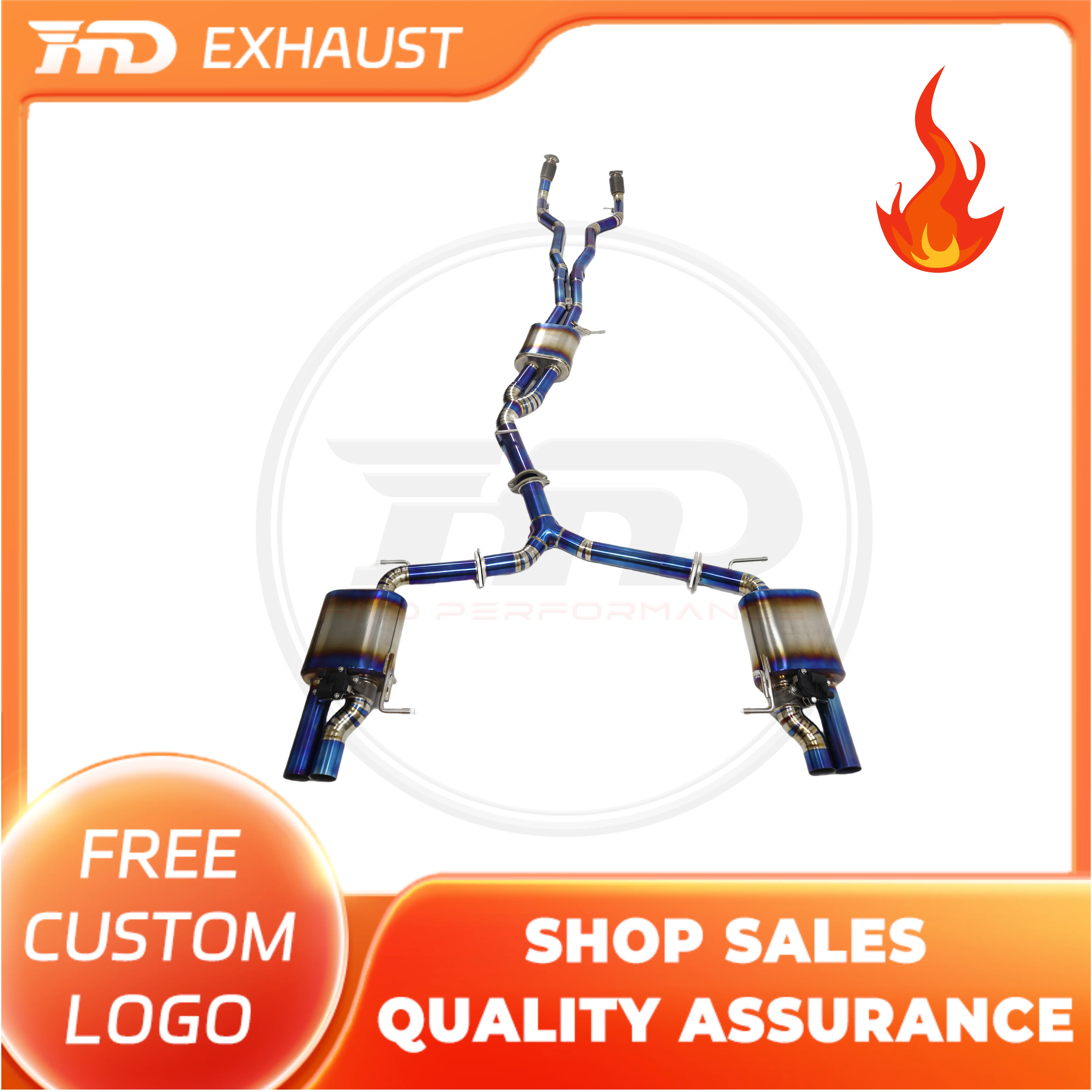 

HMD Hot Sales Titanium Alloy Catback for Audi A6 A7 C8 With Valves Exhaust Equal Length Resonant Tube Car Accessories