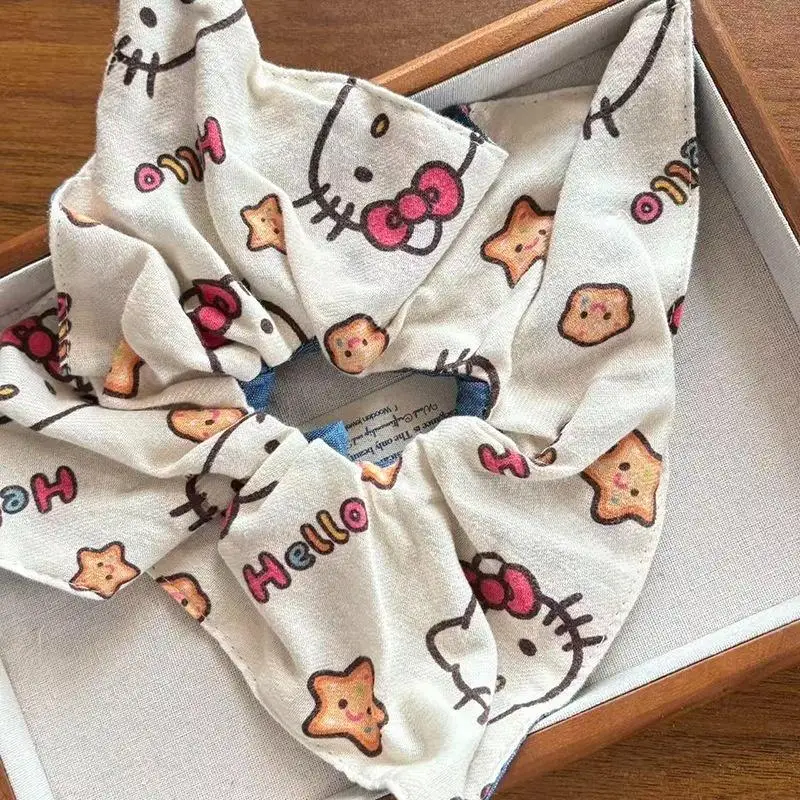 1 pz Sanrio HelloKitty Sciarpa quadrata Intestino crasso Anello per capelli Corda per capelli Hello Kitty Cerchio per capelli Ragazze Varietà Coda di cavallo Fascia