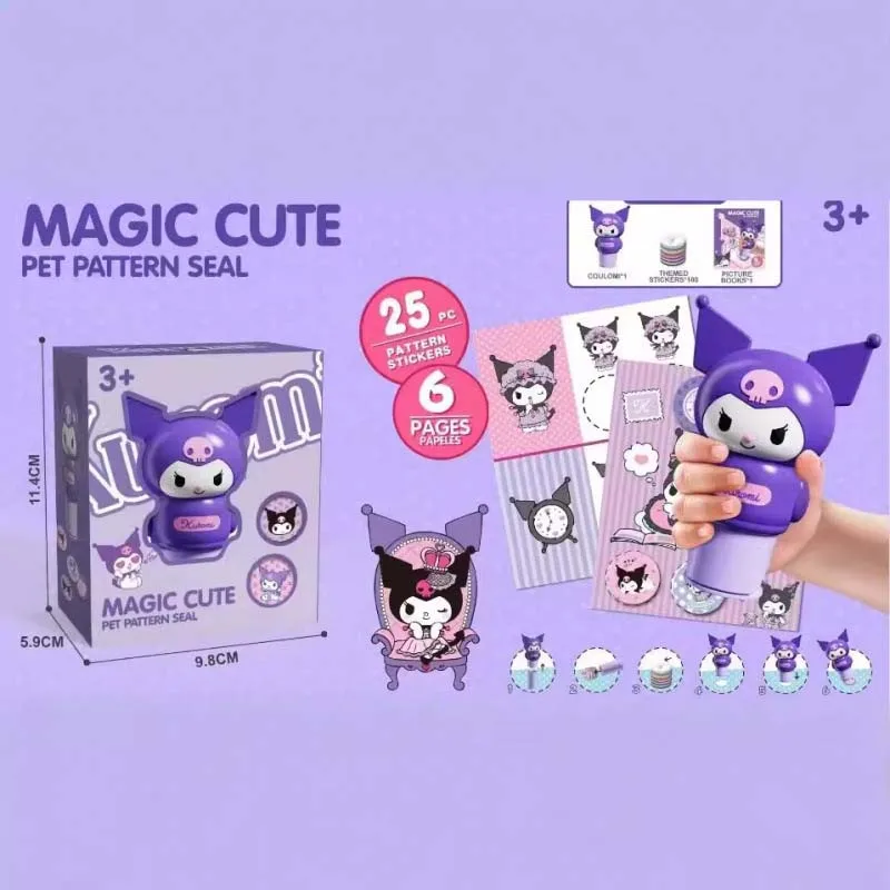 Disney Accessories Diy Magic Seal Toy Stitch Stamp Sanrio Sticker Kuromi My Melody Anime Figures Toy Children Christmas Gift